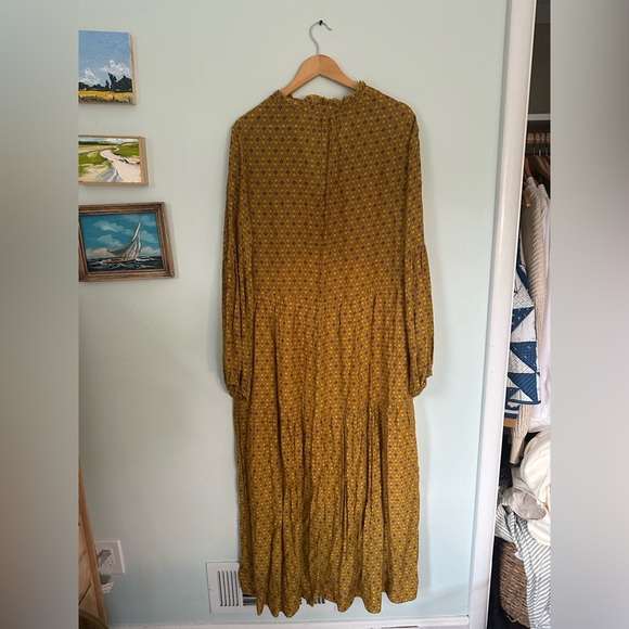 Anthropologie Maeve Tamarind yellow print maxi dress - Picture 7 of 7